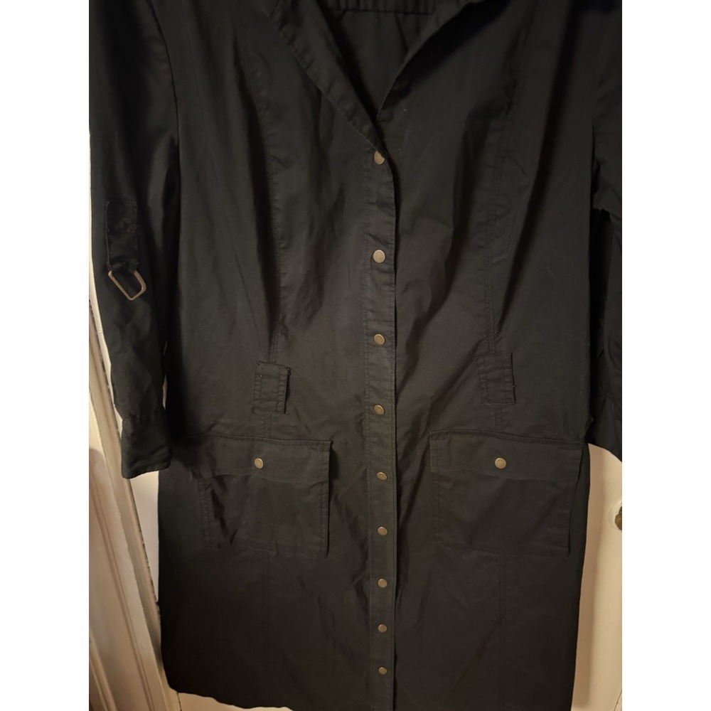 Converse Women's All Star Black 3/4 Sleeve Cotton Shirt Dress - Picture 7 of 14